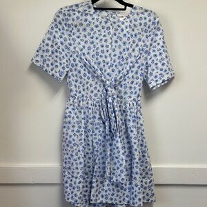 Olivaceous Blue Floral Midi Dress